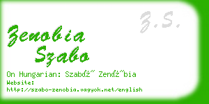 zenobia szabo business card